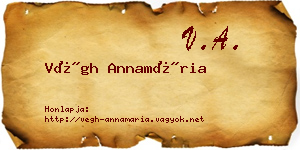 Végh Annamária névjegykártya