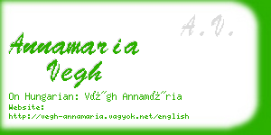 annamaria vegh business card